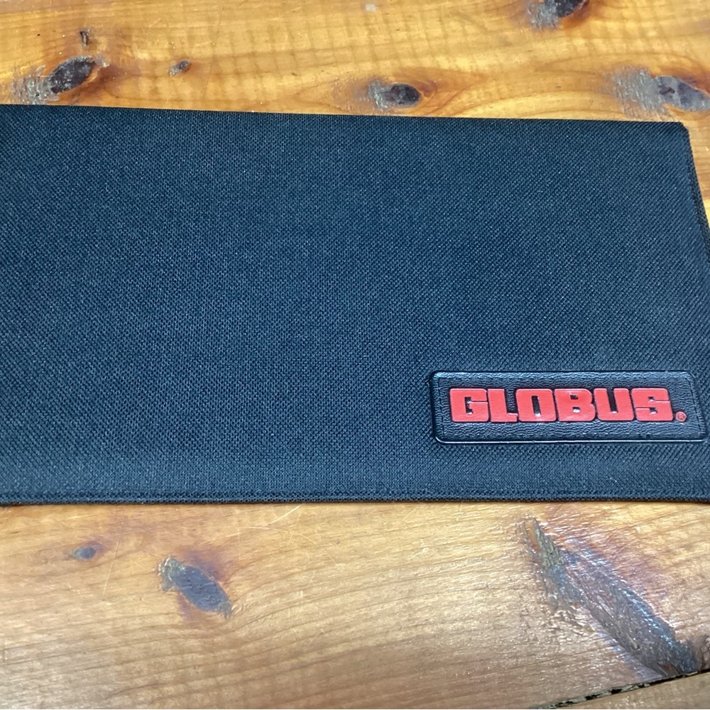 New black Globus travel documents folder Velcro closure - 4 compartments inside